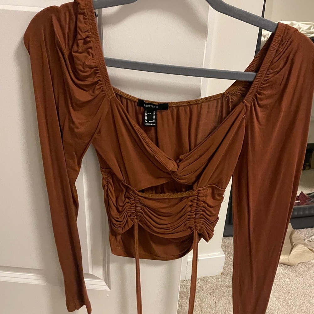 🤍3/$15 Long Sleeve Burnt Orange Forever 21 Top